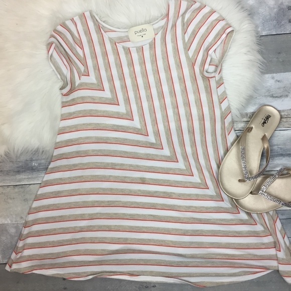 Anthropologie Stripe shift summer top size M - Picture 1 of 7